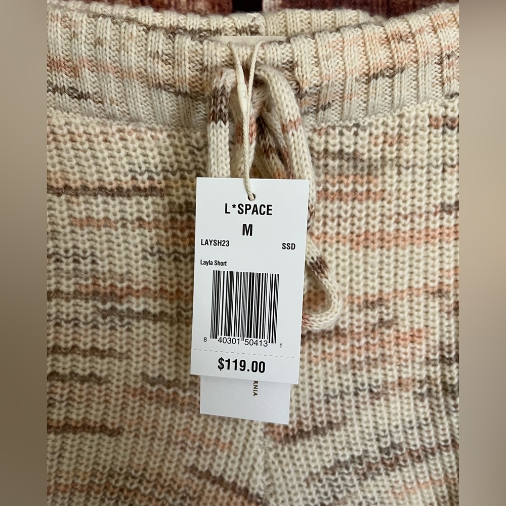 L*Space | NWT Layla Knit Cream High Waist Shorts - Picture 7 of 11